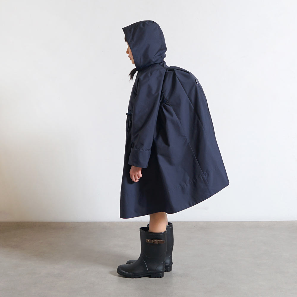 お受験ギャザー2wayコート ネイビー 105-115・115-125・125-135cm