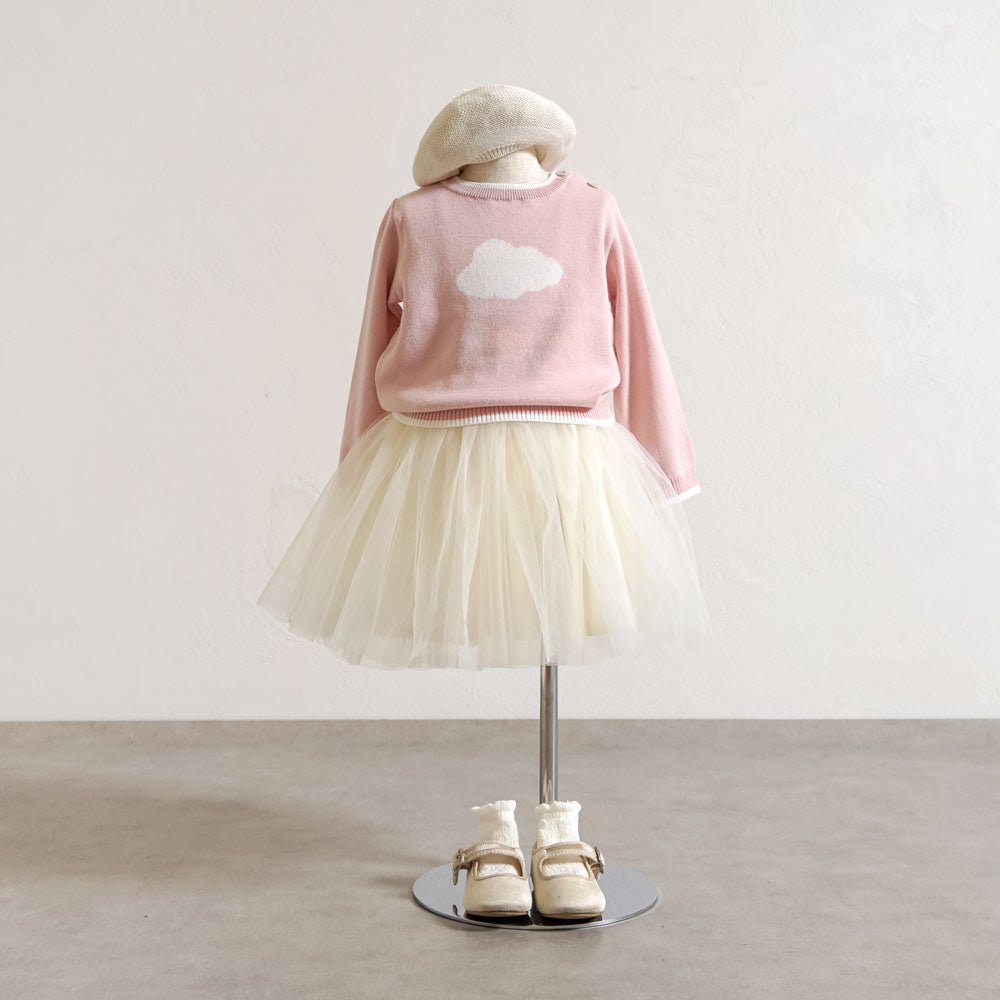 フェザーコットンcloudニットプルオーバー パウダーピンク 80・90・100・110cm