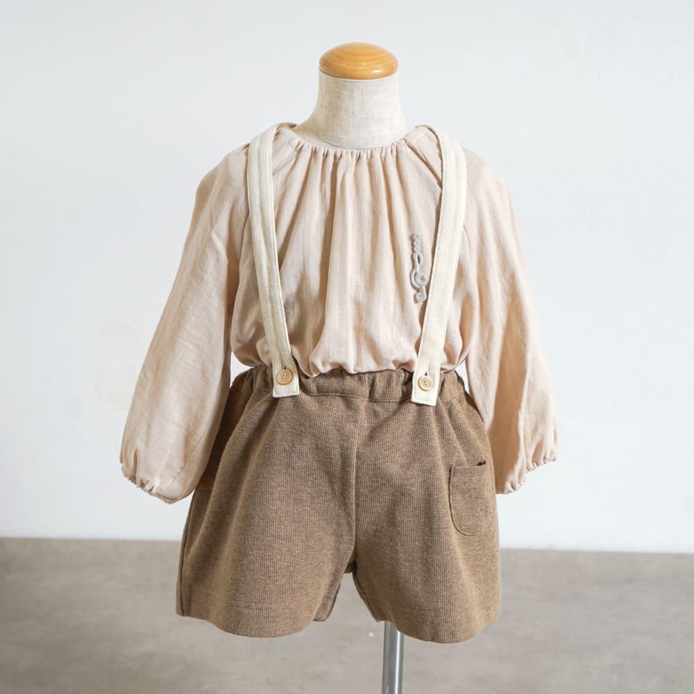 ニットサロペット ブラウン 80-90・90-100cm