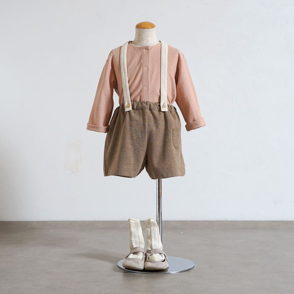 ニットサロペット ブラウン 80-90・90-100cm