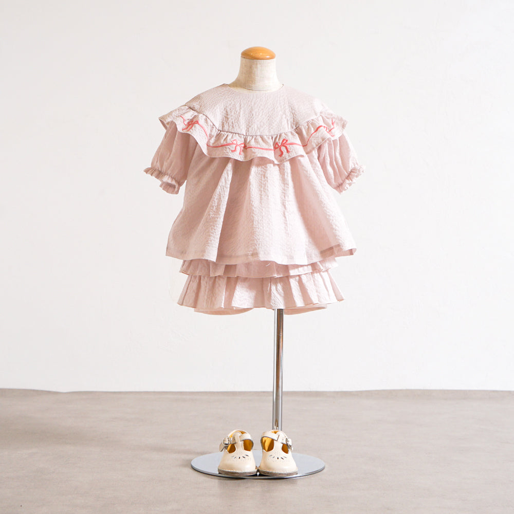 フリルティアードパンツ ペールピンク 80cm  / ギフト包装不可