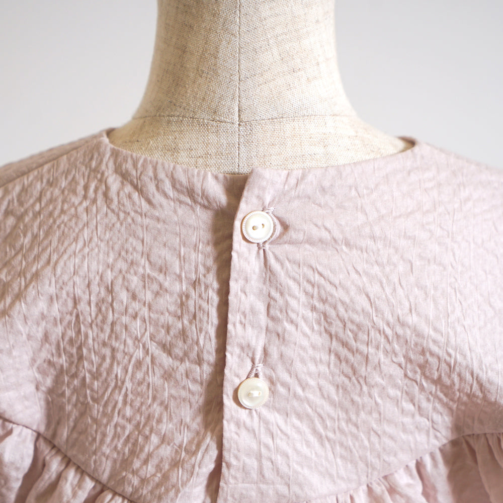 リボン刺繍フリルブラウス ペールピンク 80・90・100・110cm
