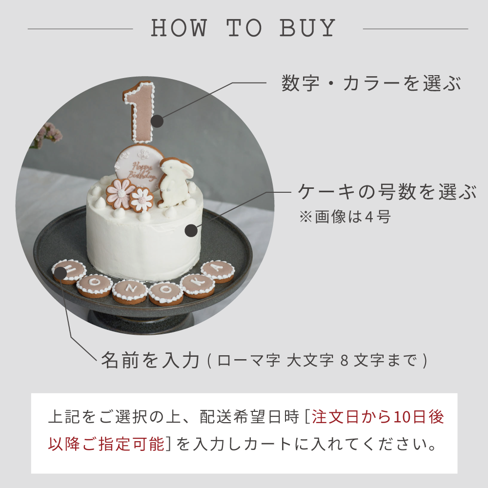 バースデーアイシングクッキー＆ホワイトケーキセット　恐竜 ◎　/ 名入れ　バースデーケーキ　誕生日