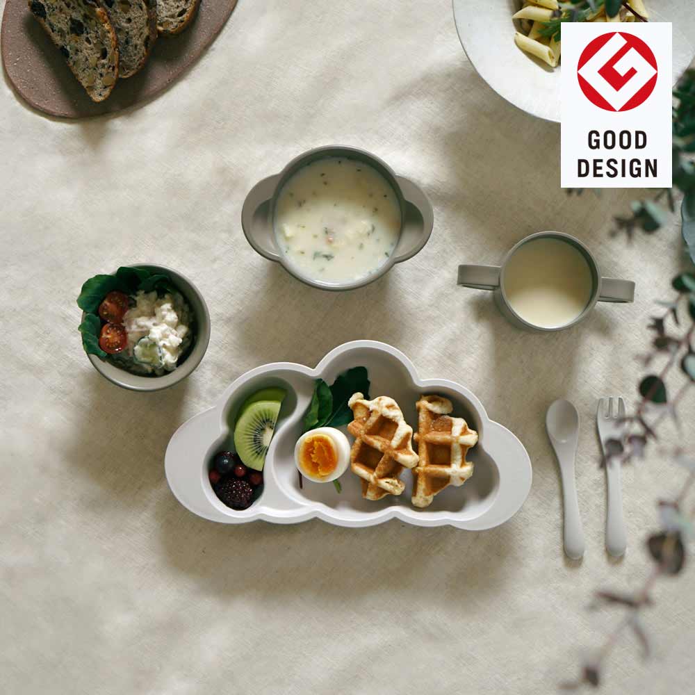 帆布BAGギフト お食事セット(袖なしポーチロン)　トープ / 離乳食 食器
