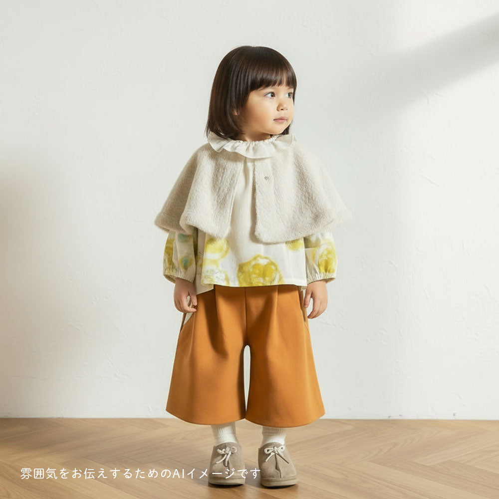 シャギーニットケープ モスグリーン 新生児 - 110cm