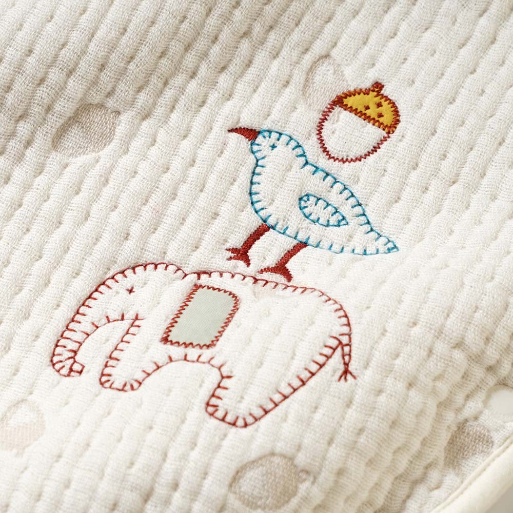guri　スリーパー　ベビーサイズ 　ふくふくガーゼ(6重ガーゼ)　/ 名入れ刺繍可