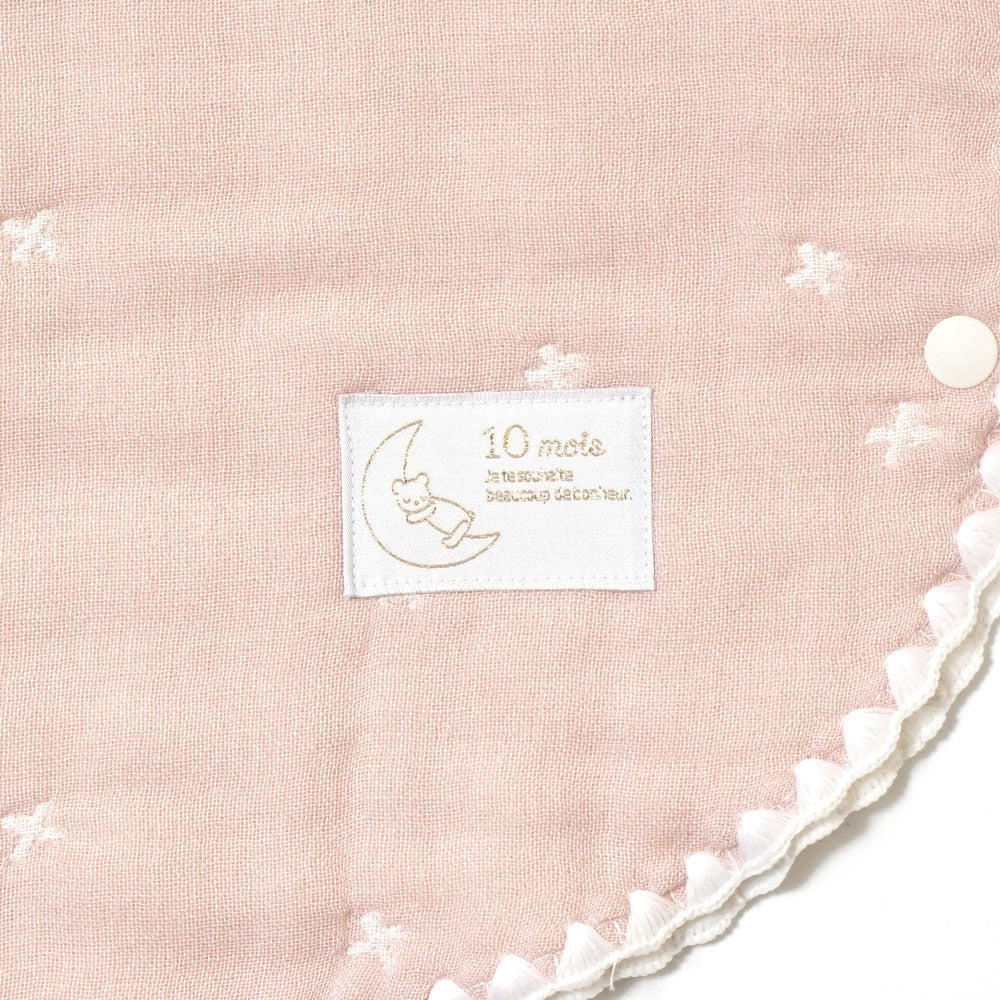 シェルピンク　スリーパー　ベビーサイズ　ふくふくガーゼ　/ 名入れ刺繍可