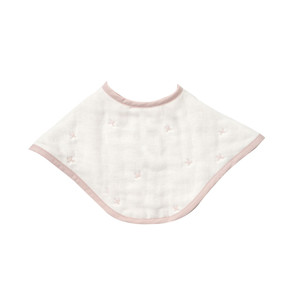 ふくふくガーゼ(6重ガーゼ) 2wayビブ(2枚セット) シェルピンク   / 名入れ刺繍可