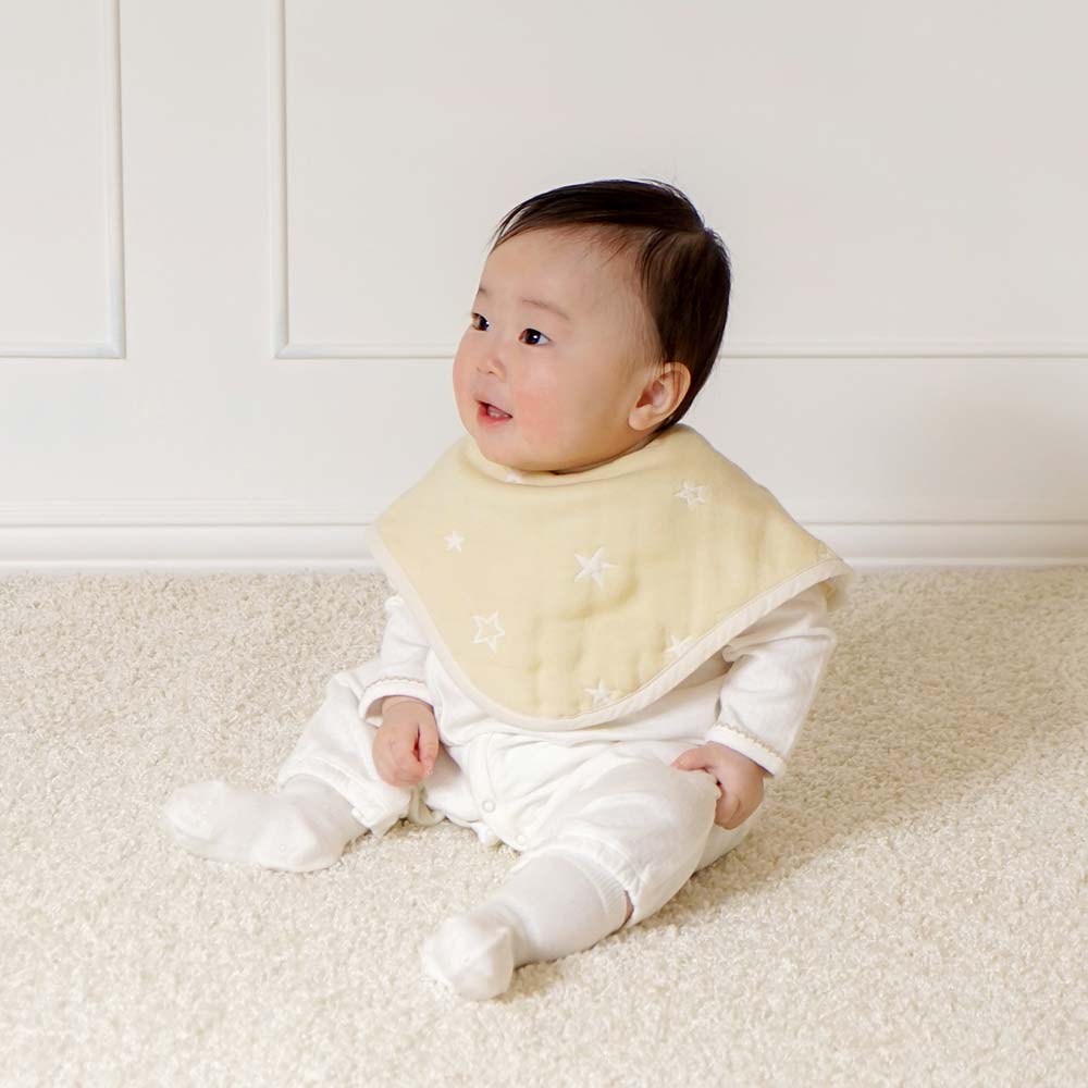 ふくふくガーゼ(6重ガーゼ) 2wayビブ(2枚セット) パウダーブルー   / ギフト包装不可