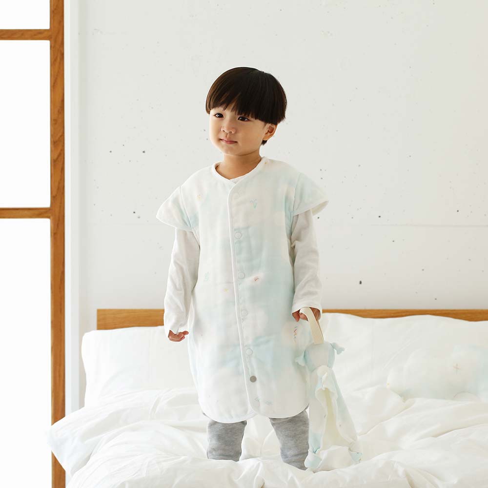 アメザイク　2wayスリーパー　袖付き　6重ガーゼ / 名入れ刺繍可
