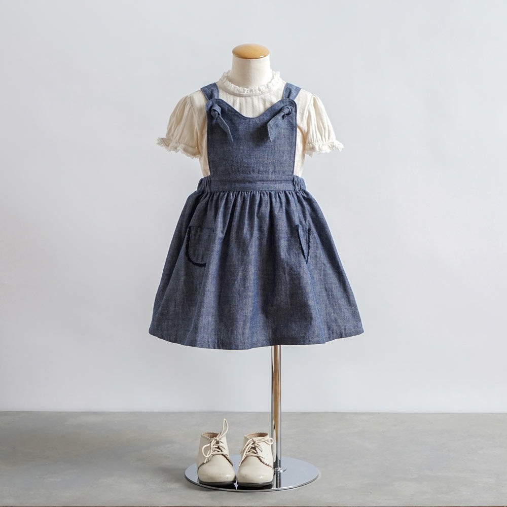 レーシーニット半袖トップス　クリーム　80cm・90cm・100cm・110cm