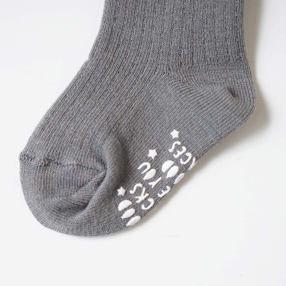 くつした付きリブレギンス　チャコール　70-80cm・80-90cm・90-100cm