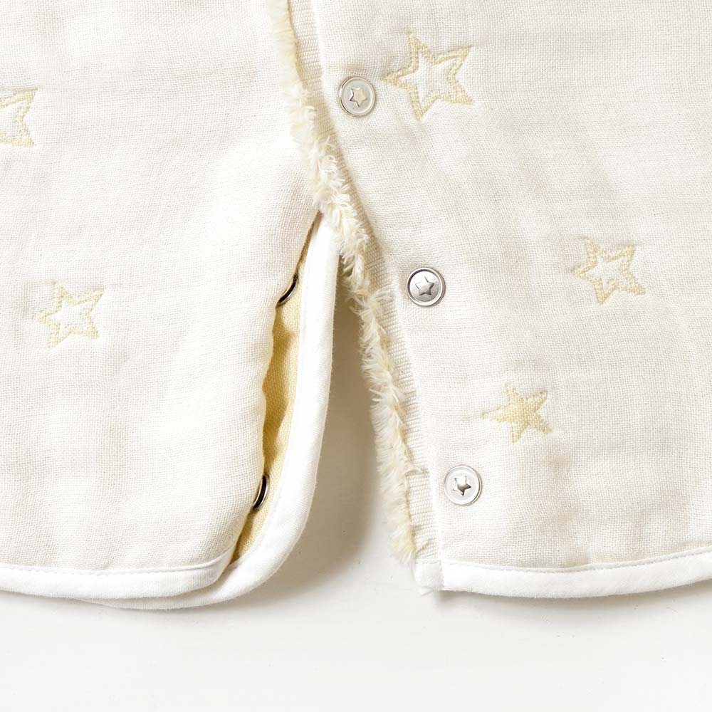 エクリュ　2wayスリーパー　袖付き ふくふくガーゼ(6重ガーゼ)　 / 名入れ刺繍可
