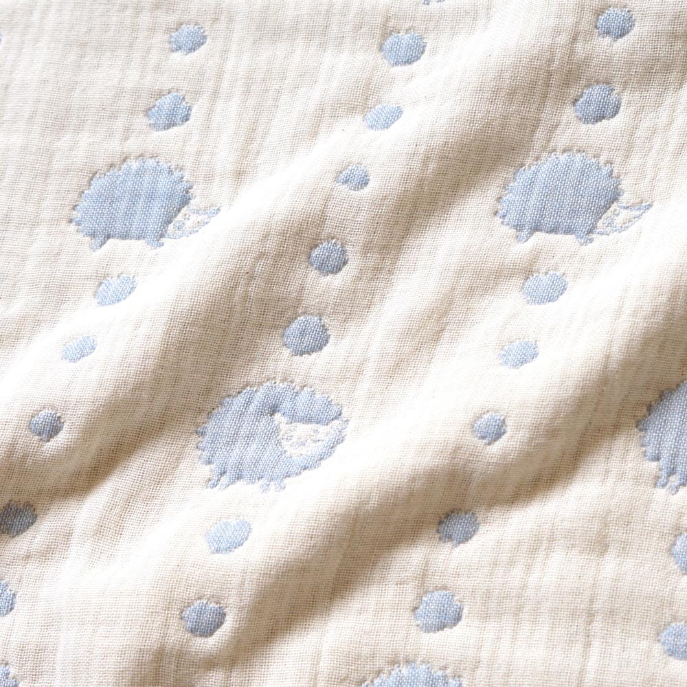 スカイブルー　ガーゼケット(ベビーサイズ)　ふくふくガーゼ(6重ガーゼ)　/ 名入れ刺繍可