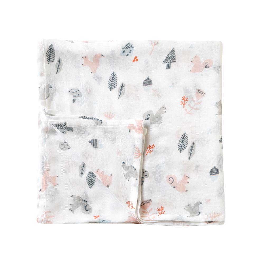SWADDLE bamboo(スワドルバンブー)　2枚セット　りす・きのこ