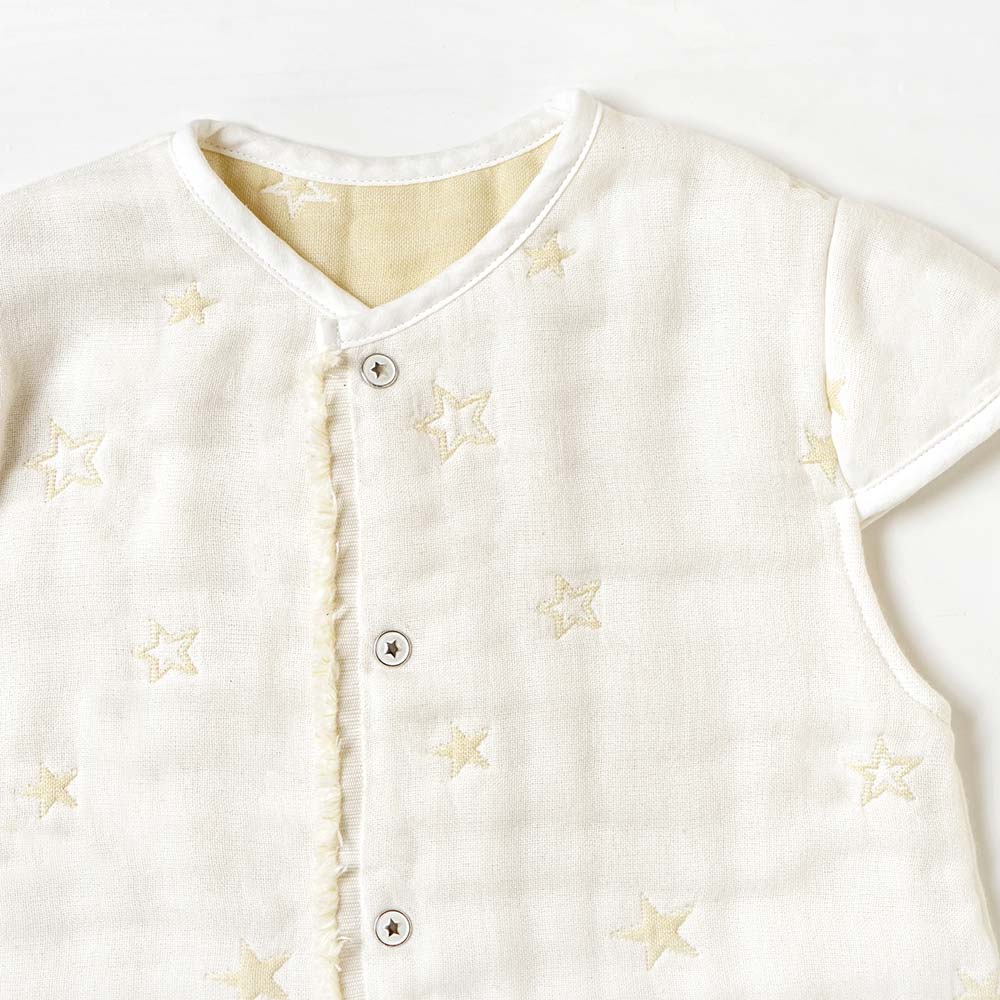 エクリュ　2wayスリーパー　袖付き ふくふくガーゼ(6重ガーゼ)　 / 名入れ刺繍可