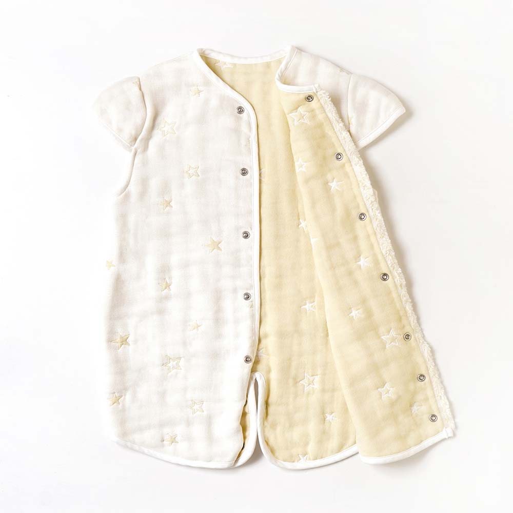エクリュ　2wayスリーパー　袖付き ふくふくガーゼ(6重ガーゼ)　 / 名入れ刺繍可