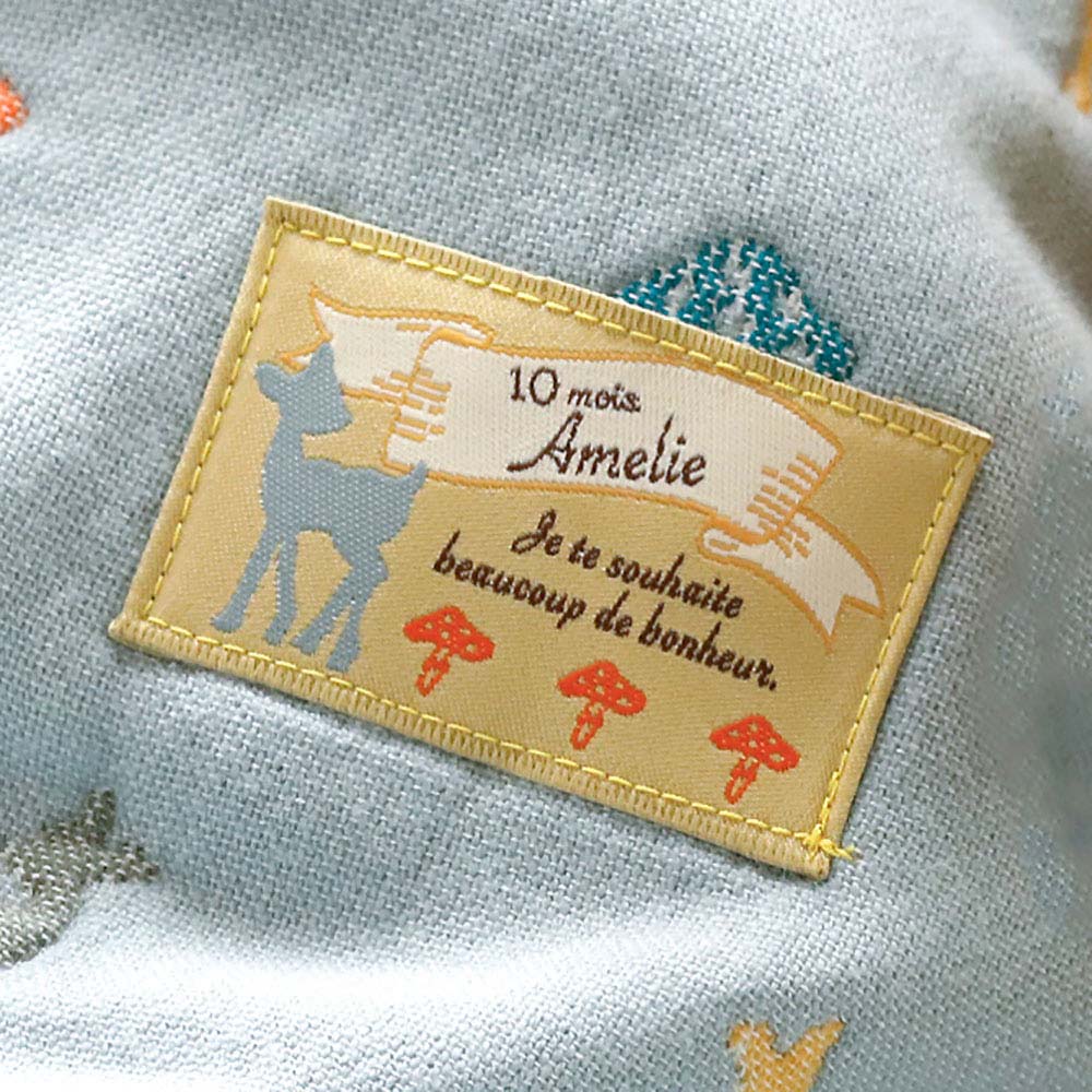 Amelie ガーゼケット（トドラーサイズ) ふくふくガーゼ(6重ガーゼ)　 / 名入れ刺繍可