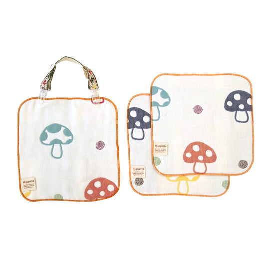 ふくふくガーゼ(6重ガーゼ)　ハンカチ&クリップセット