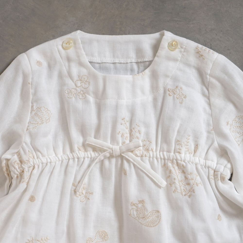 刺繍セレモニードレス　3点セット　minori 50-80cm●