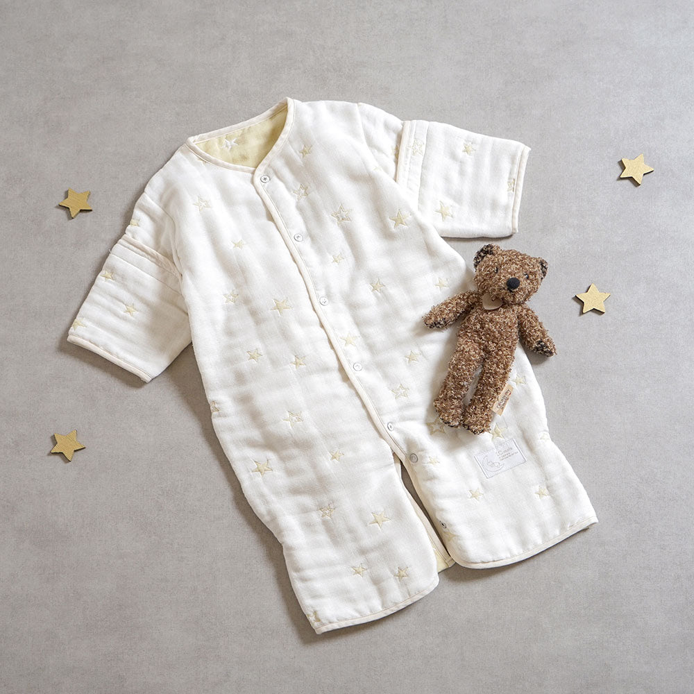 エクリュ　6wayスリーパー　ふくふくガーゼ(6重ガーゼ)　  / 名入れ刺繍可