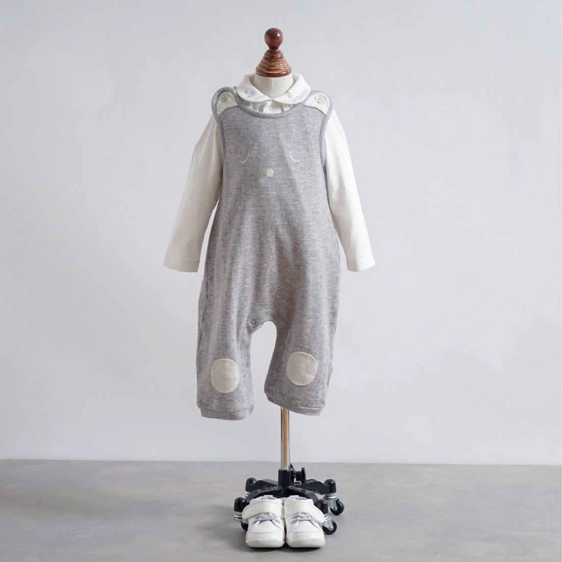 くまさんロンパース　グレー　70cm・80cm