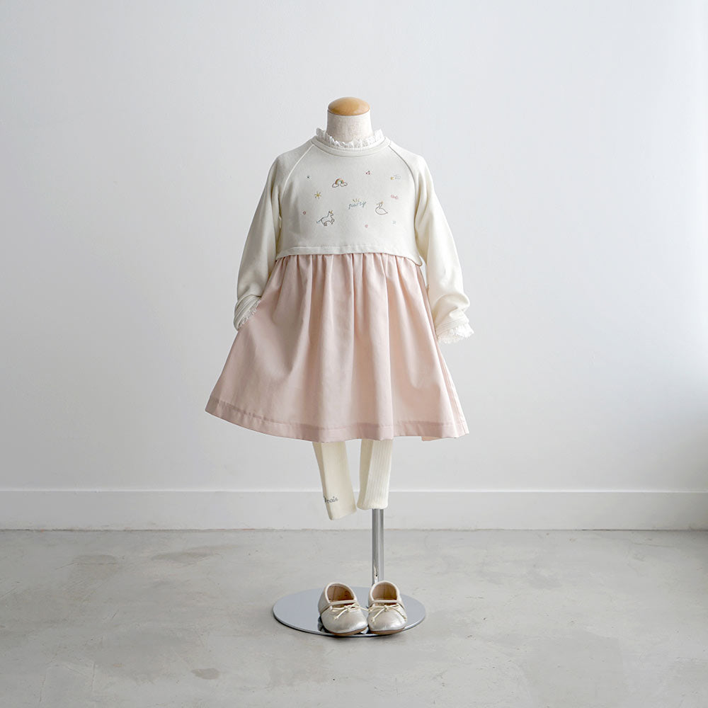 くつした付きリブレギンス　ミルク　70-80cm・80-90cm・90-100cm