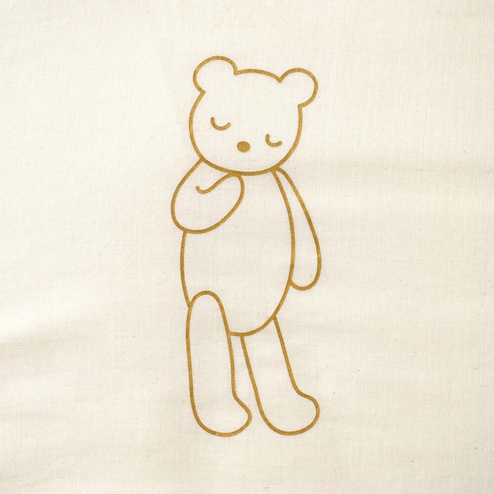 ワンタッチシーツ（通常サイズ）　おやすみくま　オーガニック　エクリュ　