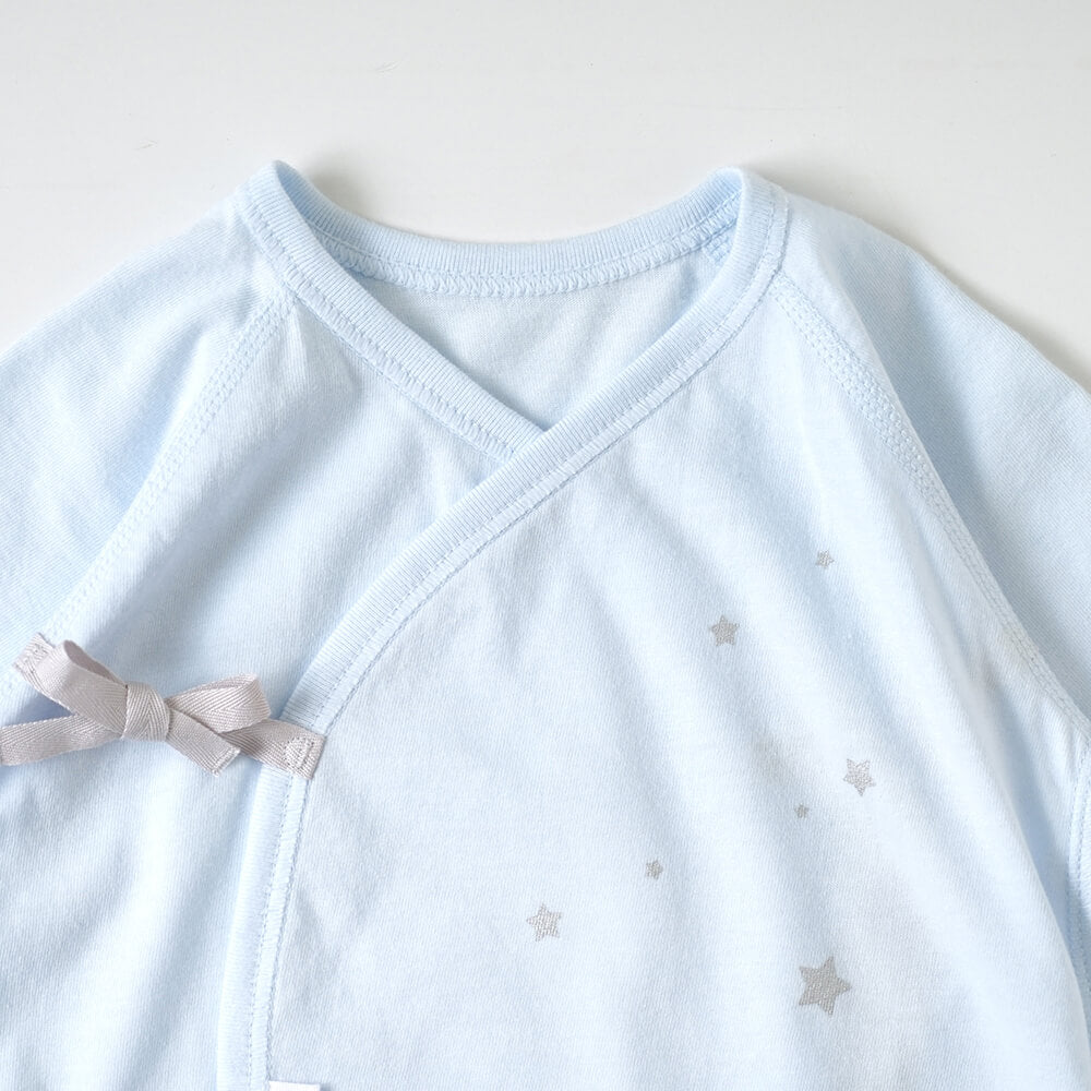コンビ肌着　星プリント　ブルー　50-60cm / ベビー肌着
