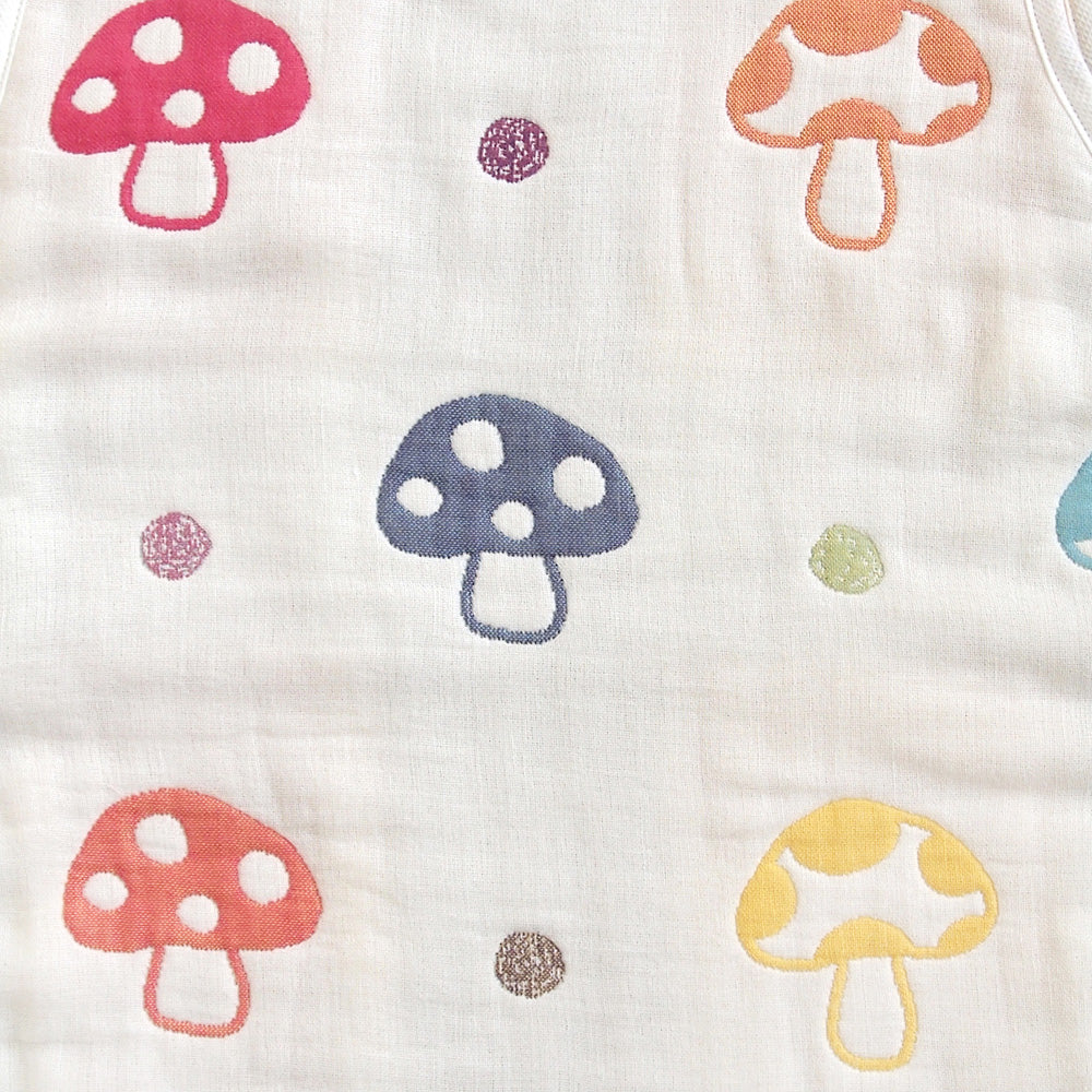 シャンピニオン　スリーパー キッズサイズ　ふくふくガーゼ(6重ガーゼ) / 名入れ刺繍可