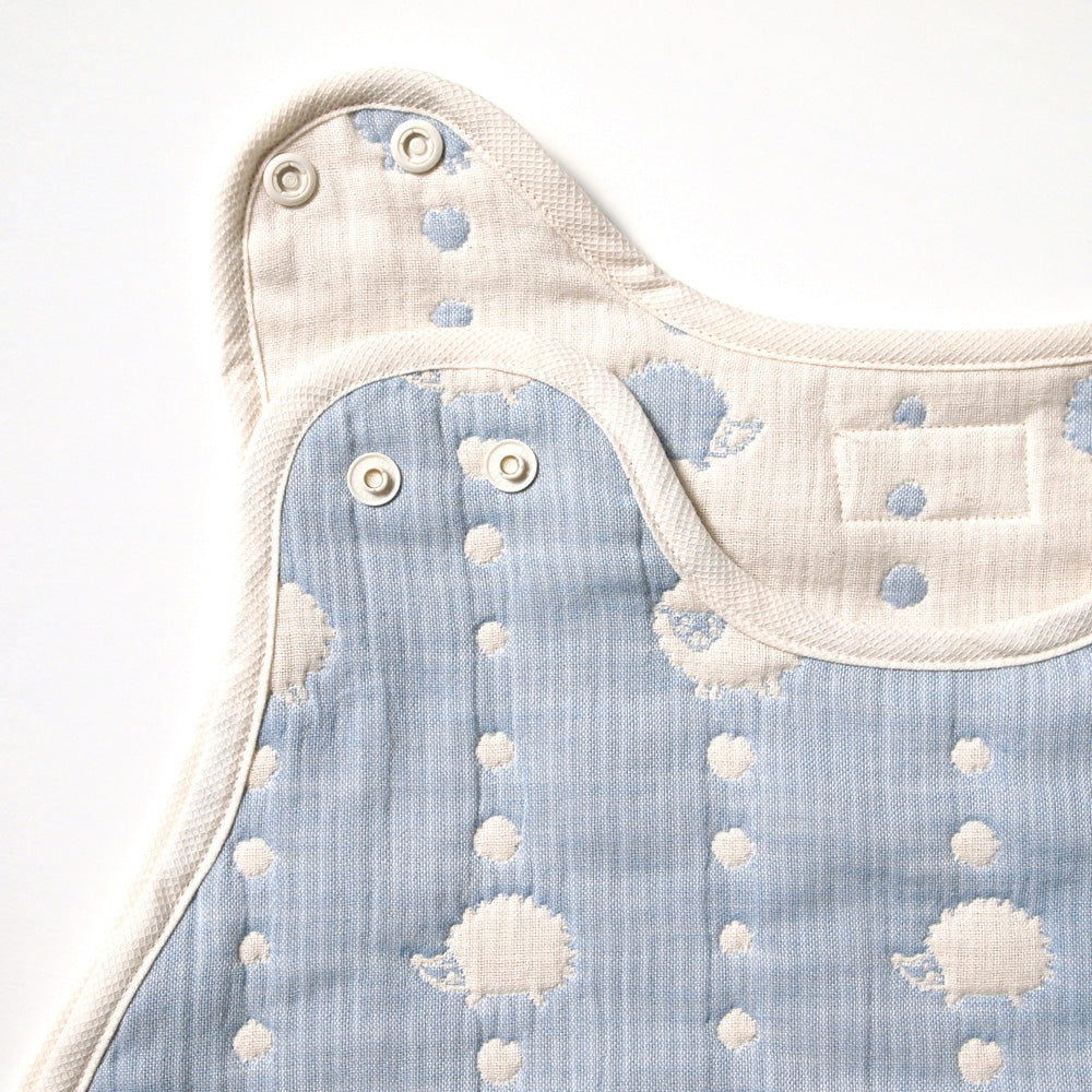 スカイブルー　スリーパー　トドラー・キッズサイズ　ふくふくガーゼ(6重ガーゼ)　/ 名入れ刺繍可