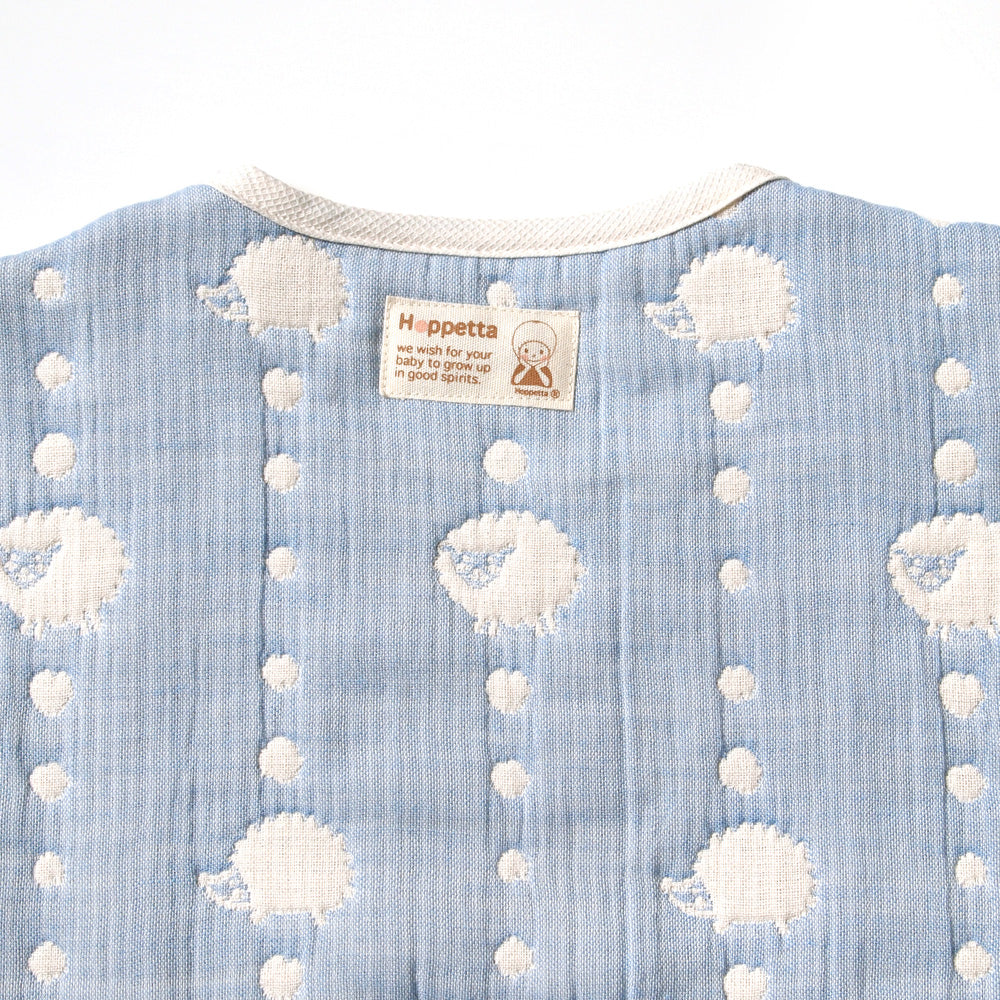 スカイブルー　スリーパー　トドラー・キッズサイズ　ふくふくガーゼ(6重ガーゼ)　/ 名入れ刺繍可