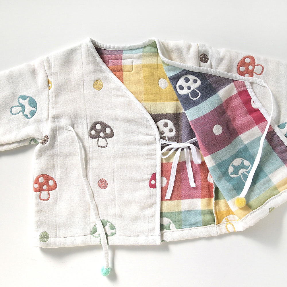 シャンピニオン　ナイトローブ ふくふくガーゼ(6重ガーゼ)　/ 名入れ刺繍可