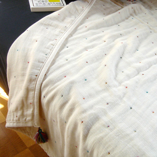 ガーゼケット(大人サイズ)  ふくふくガーゼ(6重ガーゼ)　 / 名入れ刺繍可 シングルサイズ