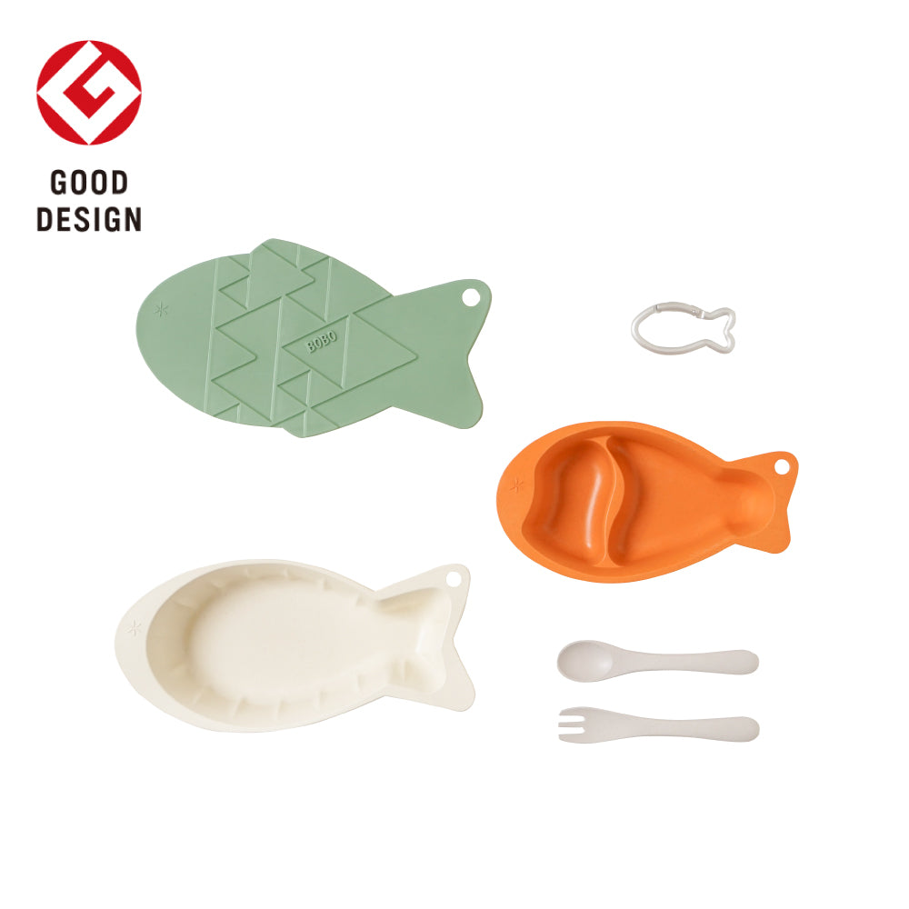 mamamanma(マママンマ)　&go おさかなプレート　ライトカーキ / 離乳食 食器