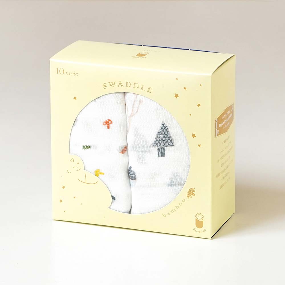 SWADDLE bamboo(スワドルバンブー)　2枚セット　りす・きのこ
