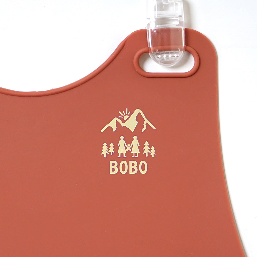 帆布ギフトBAG お食事セットとガーゼケット テラコッタ  / 出産祝い 名入れ刺繍可