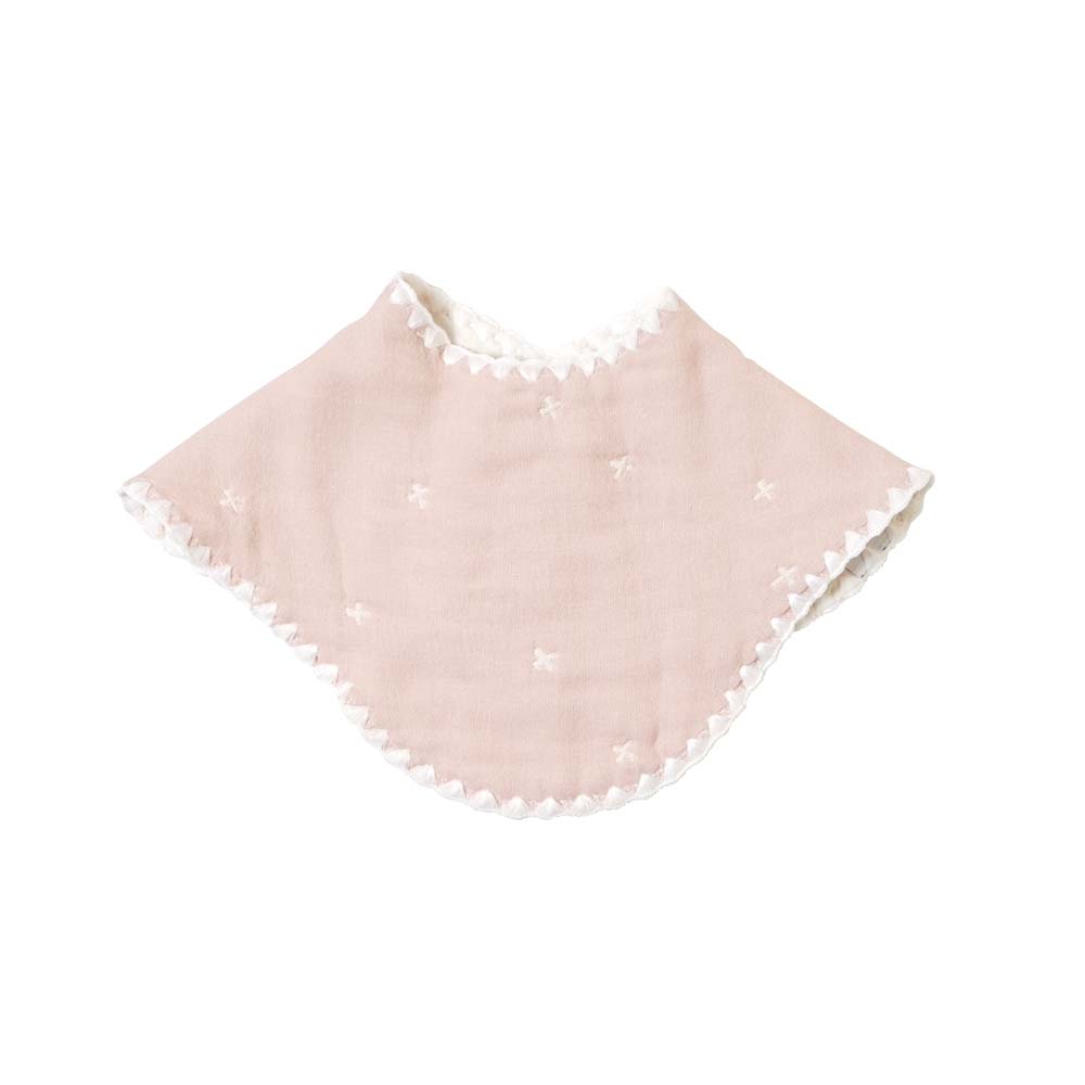ふくふくガーゼ(6重ガーゼ) 2wayビブ(2枚セット) シェルピンク   / 名入れ刺繍可