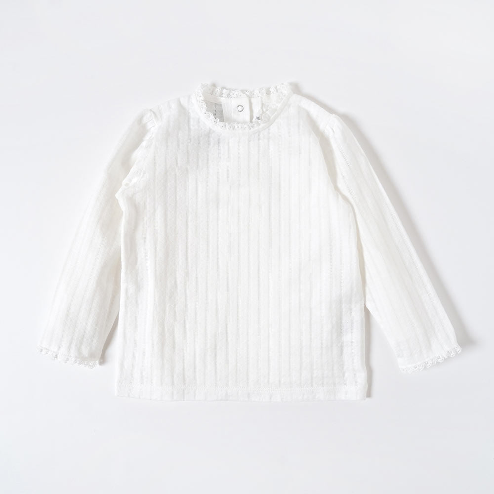 レーシーニットトップス　ホワイト　80cm・90cm・100cm