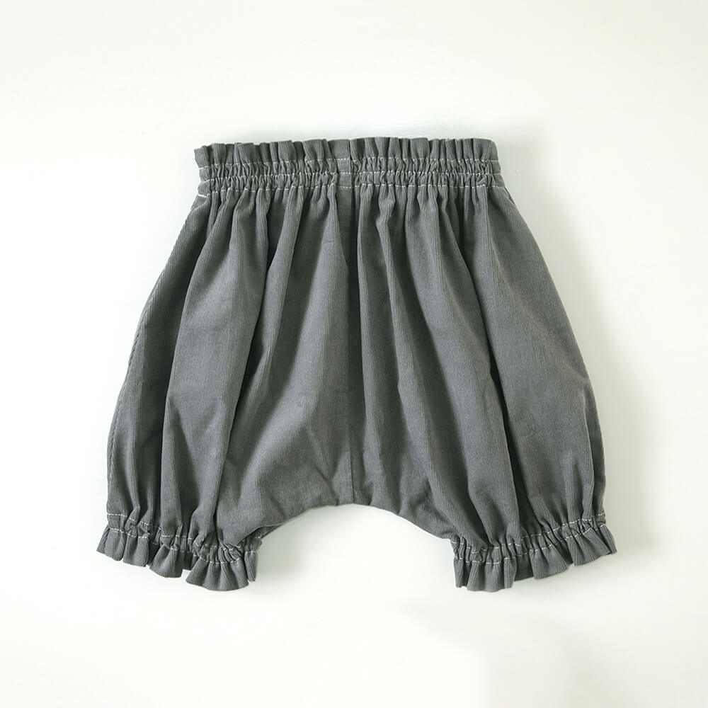 コーデュロイたっぷりブルマ　グレー　70-90cm