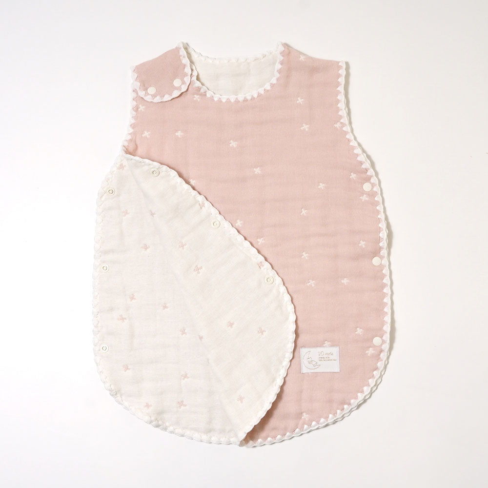 シェルピンク　スリーパー　ベビーサイズ　ふくふくガーゼ　/ 名入れ刺繍可