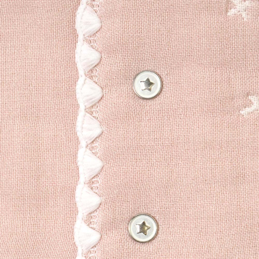 シェルピンク ちょっき　70～80cm ふくふくガーゼ(6重ガーゼ)　 / 名入れ刺繍可