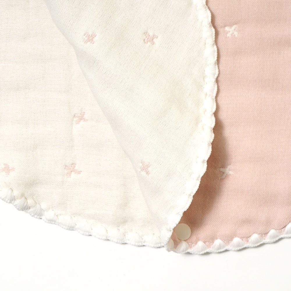 シェルピンク　スリーパー　ベビーサイズ　ふくふくガーゼ　/ 名入れ刺繍可