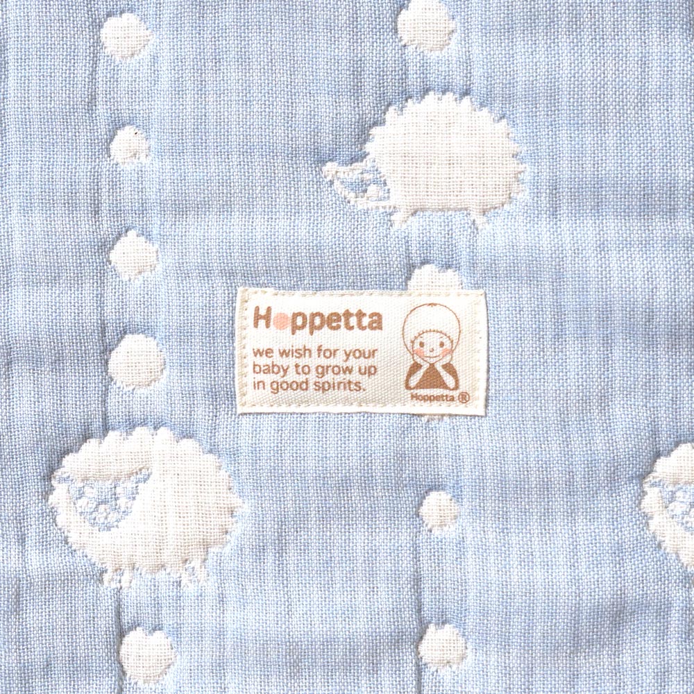 スカイブルー　ガーゼケット(ベビーサイズ)　ふくふくガーゼ(6重ガーゼ)　/ 名入れ刺繍可