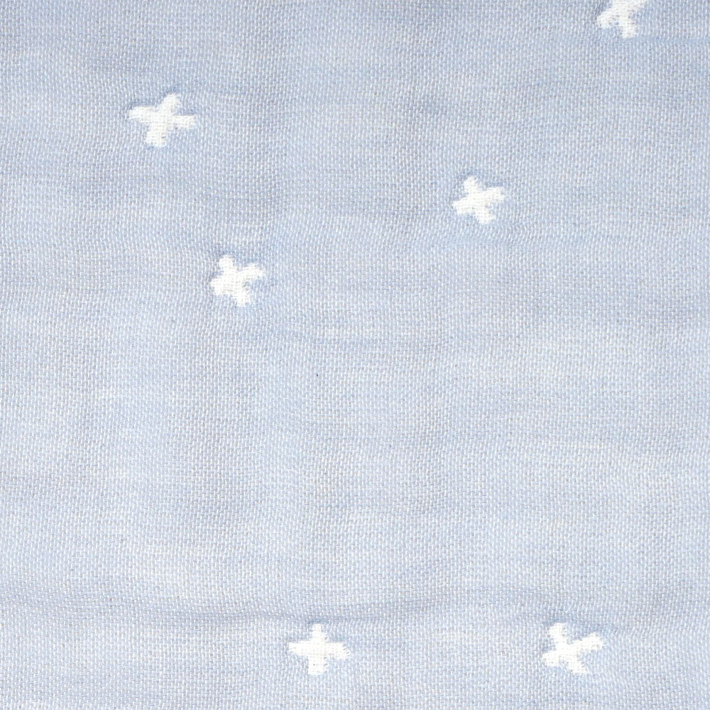 パウダーブルー　スリーパー　ベビーサイズ　6重ガーゼ　/ 名入れ刺繍可