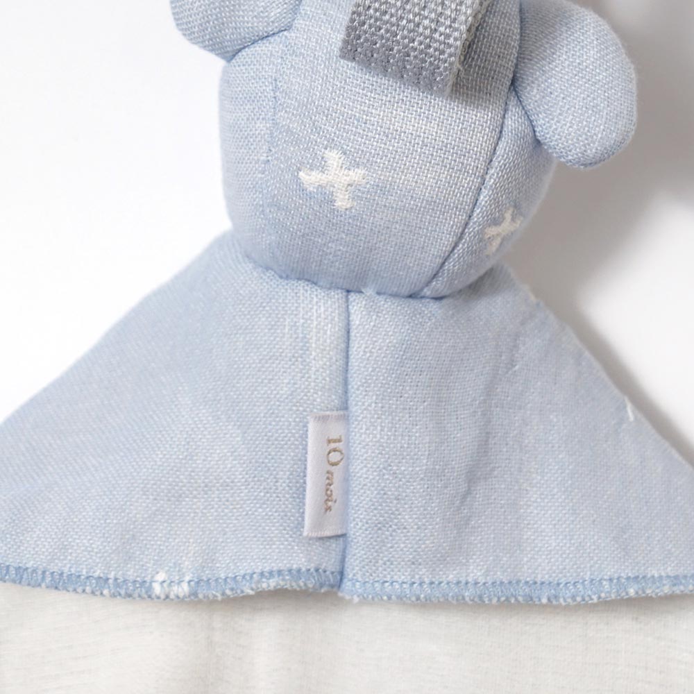 パウダーブルー mini me ベビートイ 6重ガーゼ　 / 名入れ刺繍可
