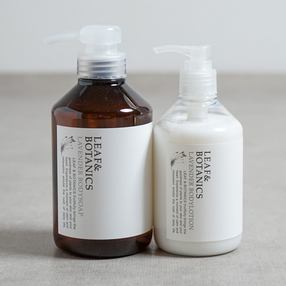 LEAF&BOTANICS ギフトセット（ボディソープ＆ローション：ラベンダー）●