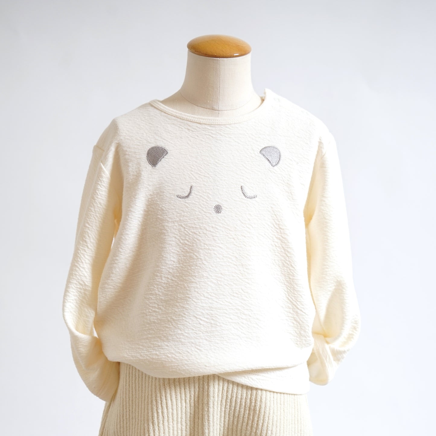 くまさん長袖Tシャツ クリーム  80cm・90cm・100cm
