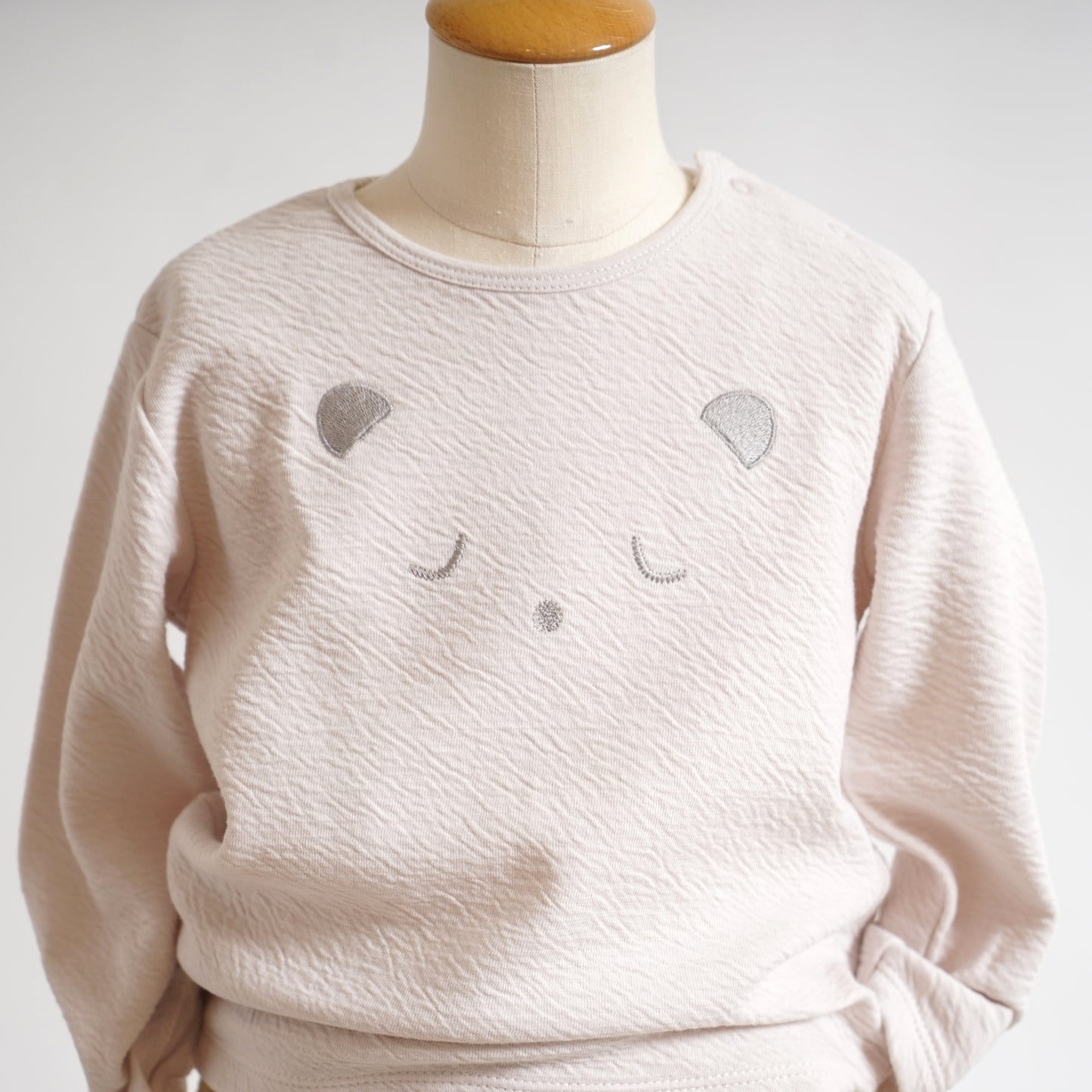 くまさん長袖Tシャツ ペールピンク  80cm・90cm・100cm